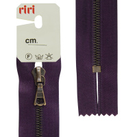 Молния металл Riri, am, неразъёмная, на атласной тесьме, 4 мм, 16 см, цвет 2510, фиолетовый темный 3