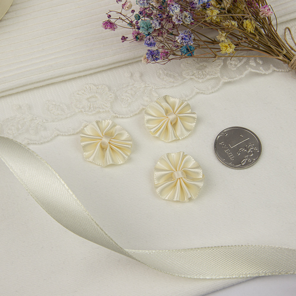 Объемное украшение 2920/815RS кремовый, диаметр: 2,2 см (100 шт)