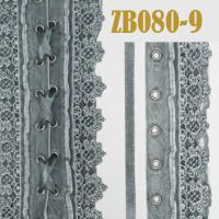 Тесьма кружевная для корсетов 9-ZB080 светло-серый (48 ярд)
