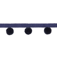 Бахрома с помпонами, из коллекции "Pompon" YMQ-6 темно-синий (L4см/D2,5см/м-у шариками 6,5см)(12,5м)