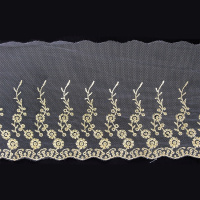Тесьма на сетке с люрексом 24 белый/золото шир.15см/уп.13,716м