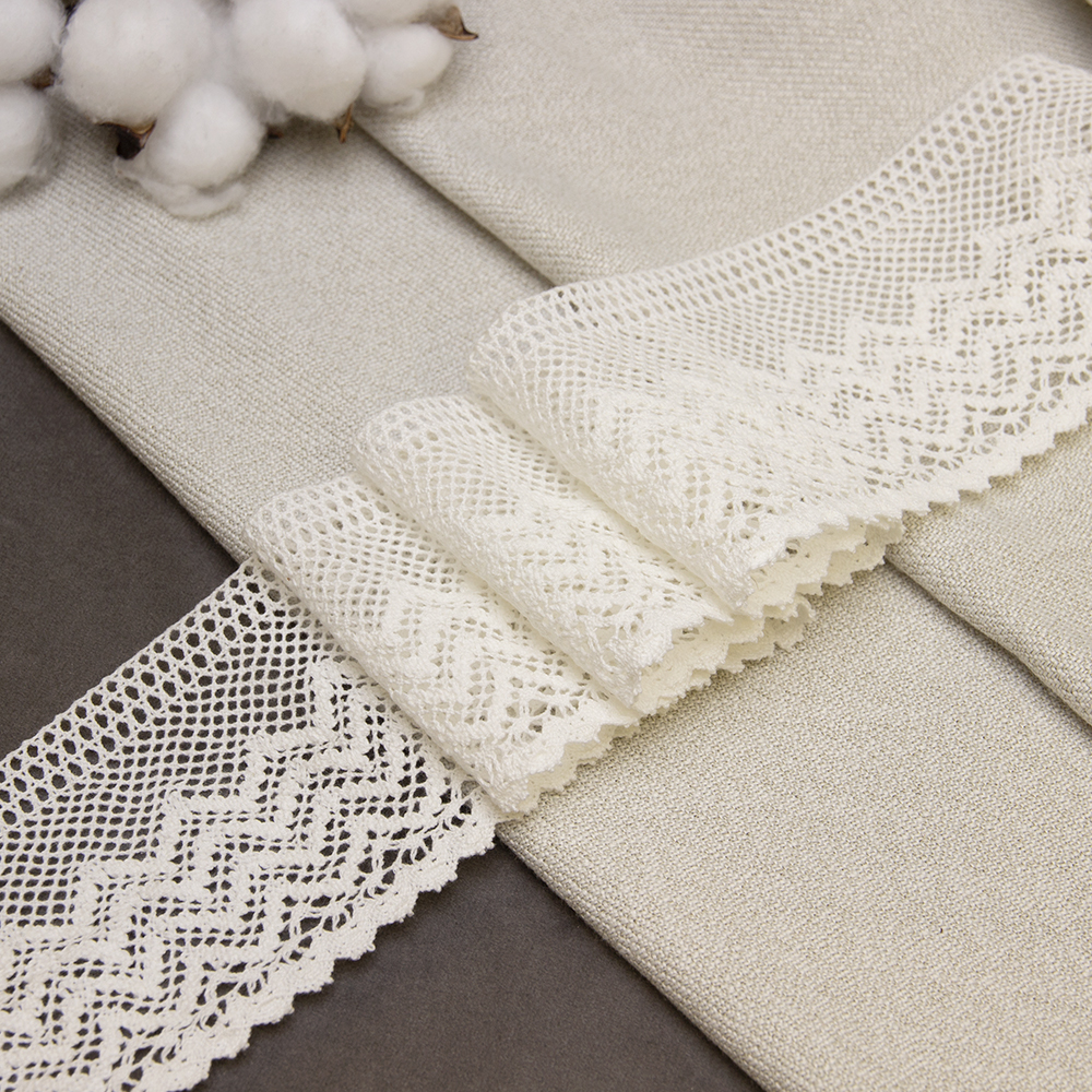 Кружево вязаное 5347 белый 80%ХЛ, 20%ПЭ (шир. 88 мм, 91,44 м/22,86 м)