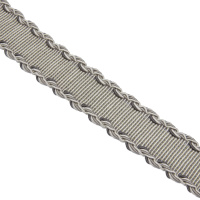 Бордюр из репса XB-2216-2 серый с декоративным краем Коллекция №5 (ширина 3,8 см) (12,5 м)