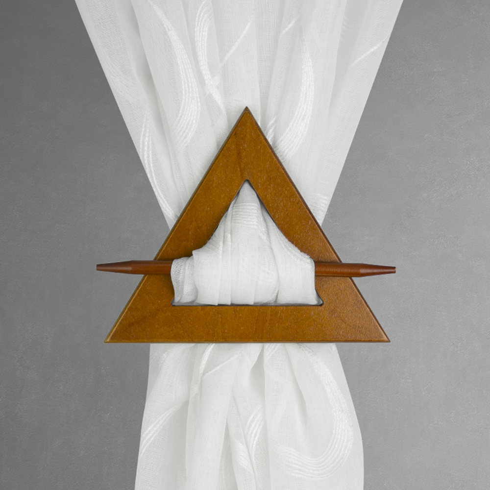 Заколка для штор дерево Треугольник HJ8158AB-F светло-коричневый (4 шт)