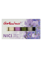 Набор ниток Ariadna LENO 40 ассорти земля/ziemia 100% лен (уп. 6 шт х 70 м) №2