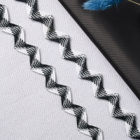 Тесьма-вьюнок 2-57-HT белый/черный (50 ярд)