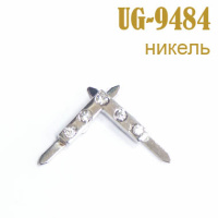 Эмблема-усик со стразами никель 9484-UG (уп. 10 шт)