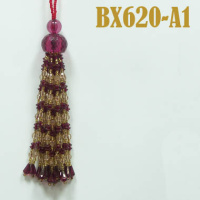 Кисти из бисера и стекляруса SM-A6-045(BX620)/1A бордовый/золото (10 шт)