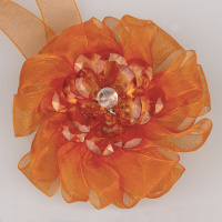 Магниты для штор цветок-органза SM-H9-005 ярко-оранжевые (2 шт)
