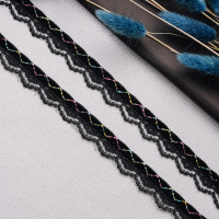 Тесьма с бархатом 48A-UG1286 черный (45,72 м)