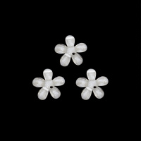 Украшение "цветок" пластик 10 мм - 1 прозрачно-белый (20 шт)