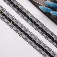 Тесьма с люрексом 10A-UG1286 черный (45,72 м)