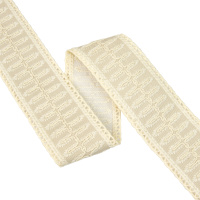 Бордюры с вышивкой A503 Mirtex Premium светло-бежевый/молочный/корд/репс "Elle" (5,8 см/±15 м)