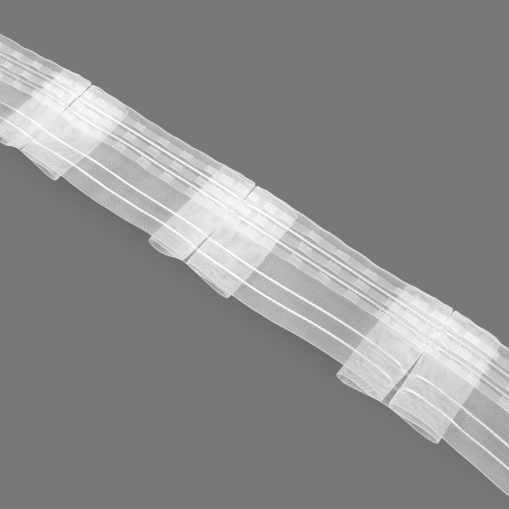 Шторная лента 4355MP(4356MP)(1:2) Oz-is Premium прозрачная 8см/50м (3 кармана, 4 корда леска)