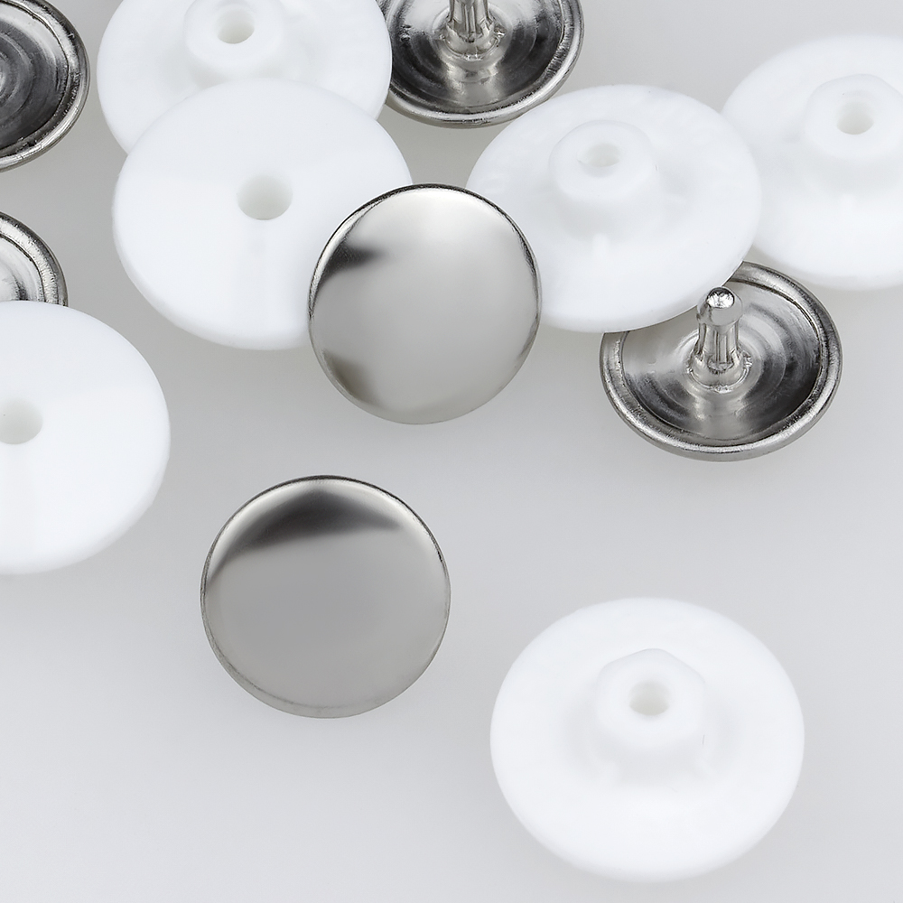 Кнопка-пуговица Koh-i-noor 1950 белый 17 мм (пластик + металл) (10 шт)