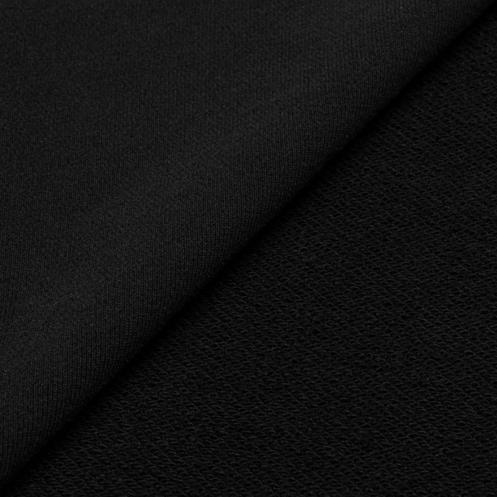 Футер 3х нитка велюр диагональ компакт 330г/м2 (90%хлопок, 10% полиэстер) шир. 195 см черный
