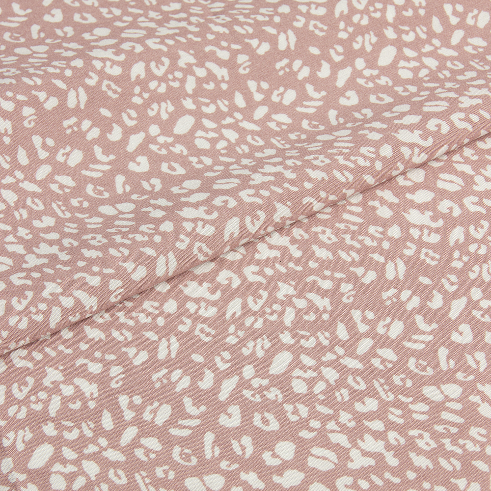 Ткань Штапель HM219-А848.3 розовый пятна лео (92г/кв.м) 150см/±50м