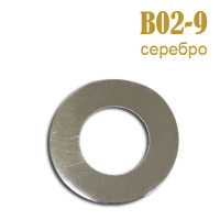 Украшения метталические клеевые Круг B02-9 серебро (200 шт)