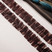 Тесьма-оборка 037-HT1093 темно-коричневый (25 ярд)