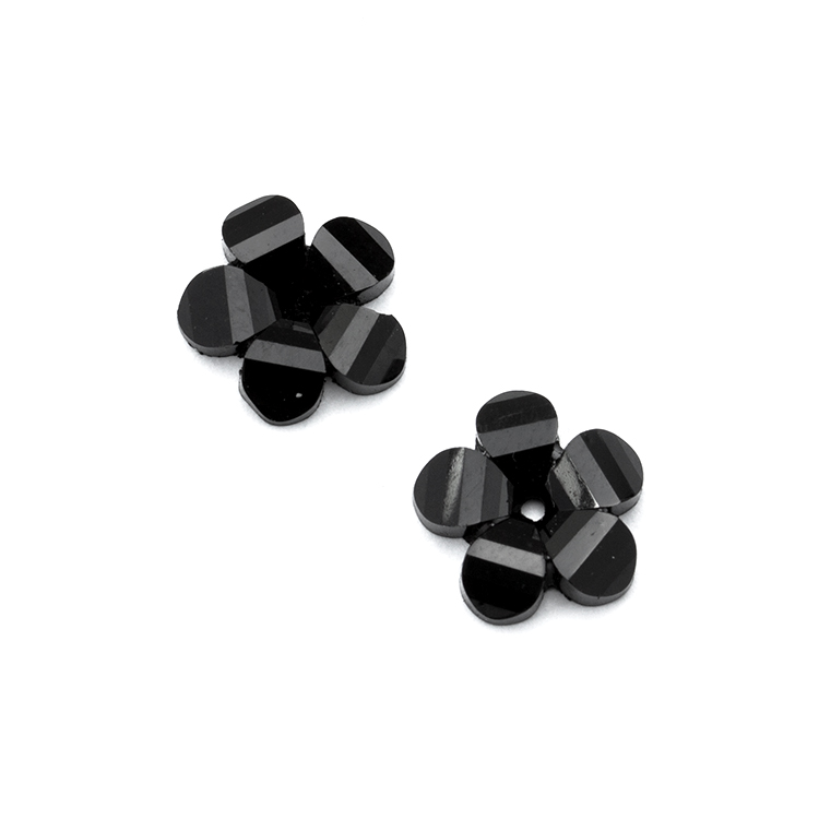 Украшение "цветок" 9 мм черный пластик (20 шт)