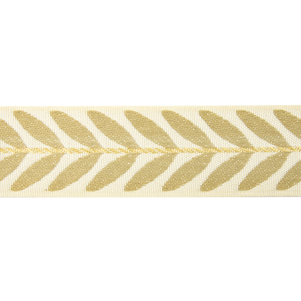 Бордюр с вышивкой для штор ZD серо-бежевый (CREAM) (5 см/12.5 м)