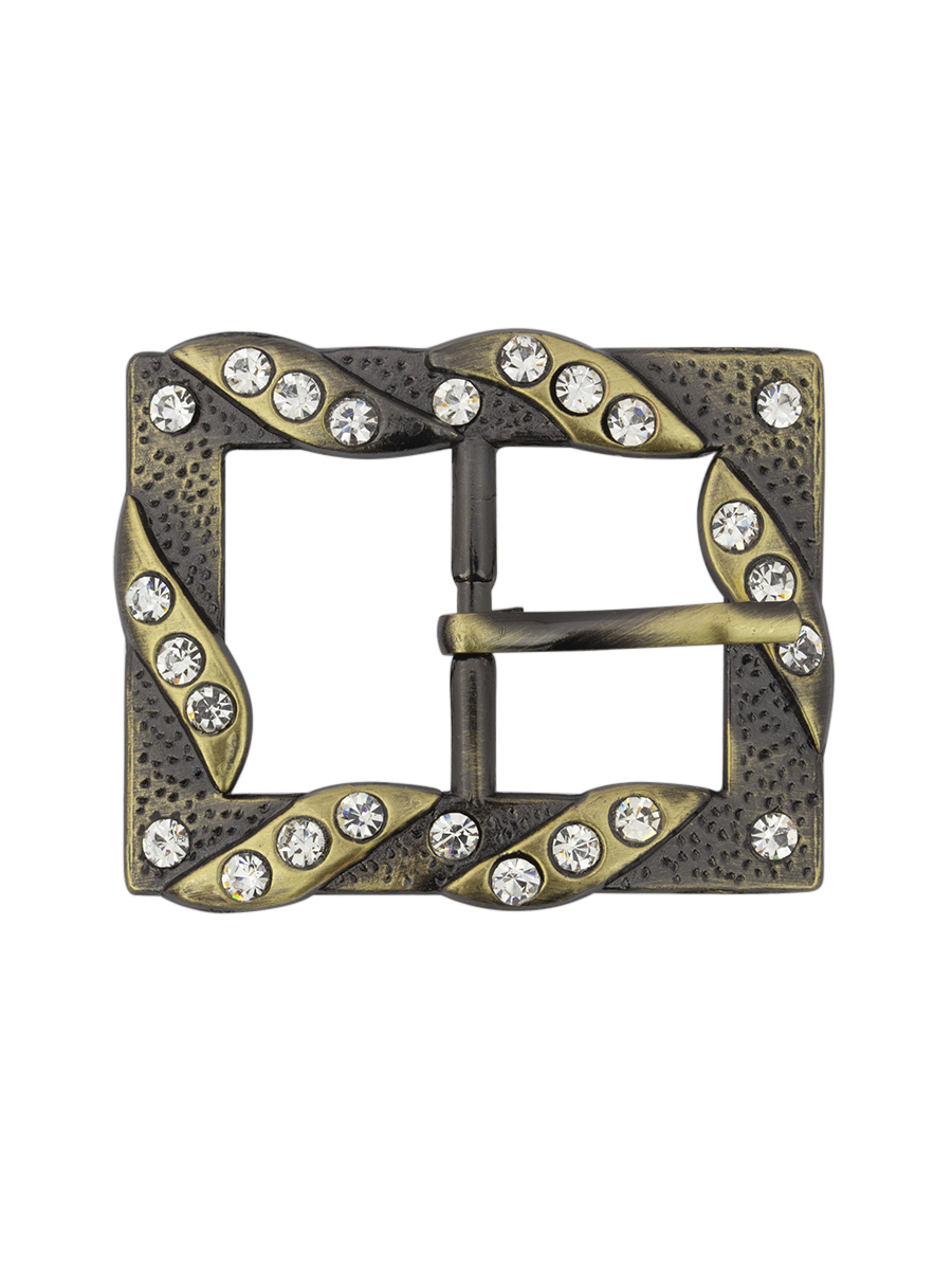 Пряжка застежка металлическая со стразами