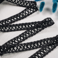 Тесьма вязаная с замшей 011-8KJ черный (45,72 м)