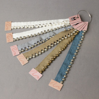 Брелок - карта Бахрома - кант ZL2020 с бусами "Tribal" (цветов 6, L 3 см/d 0,6 см)