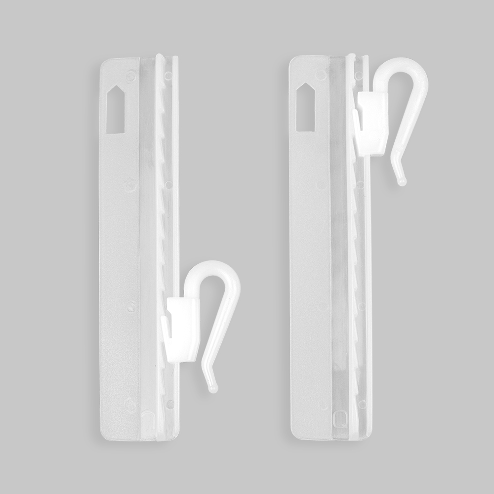 Крючок для ручной закладки штор, регулируемый, пришивной 75 мм белый (100 шт)