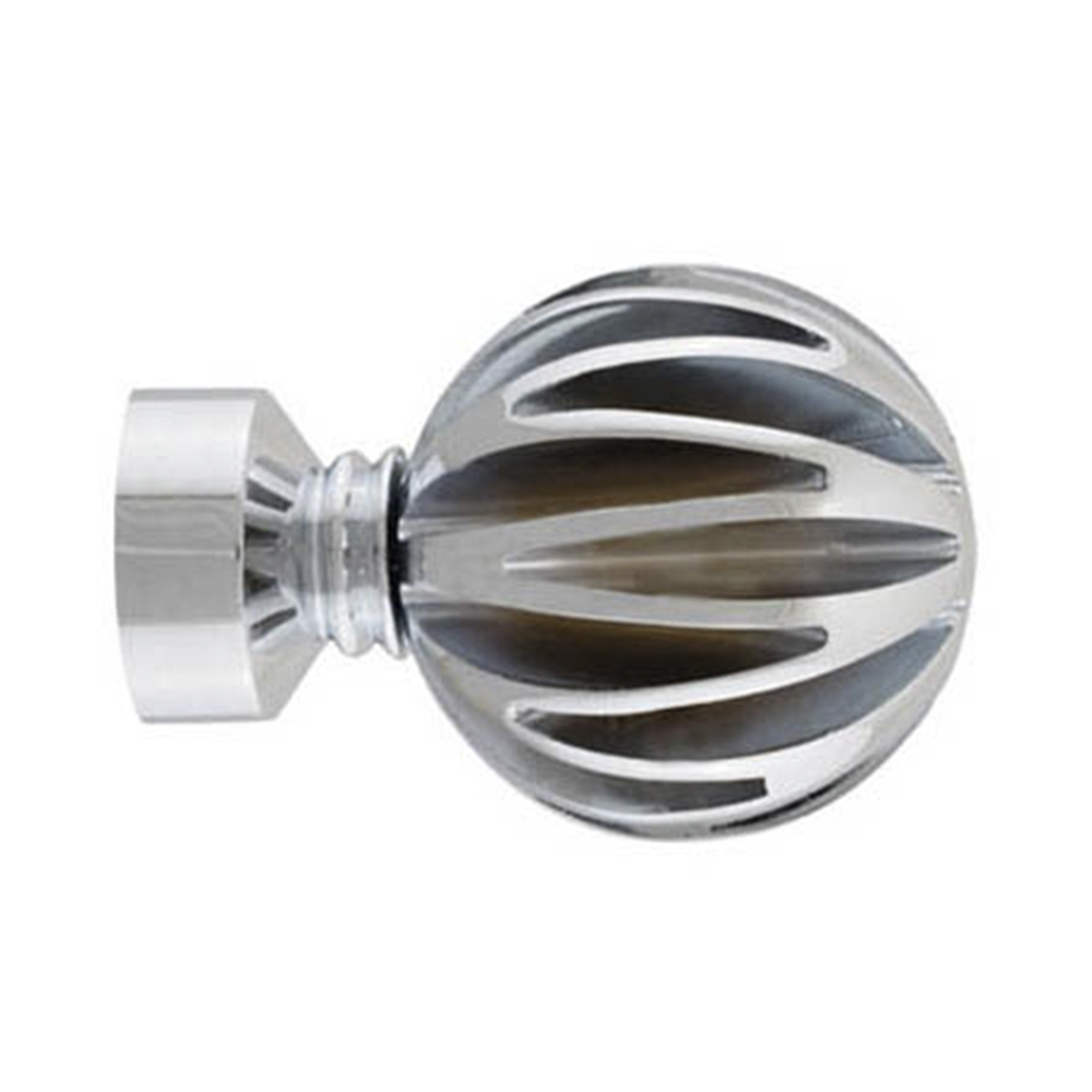 Наконечник MirTex 16 мм Шар рифленный Хром глянец (2 шт) (4601000737871)