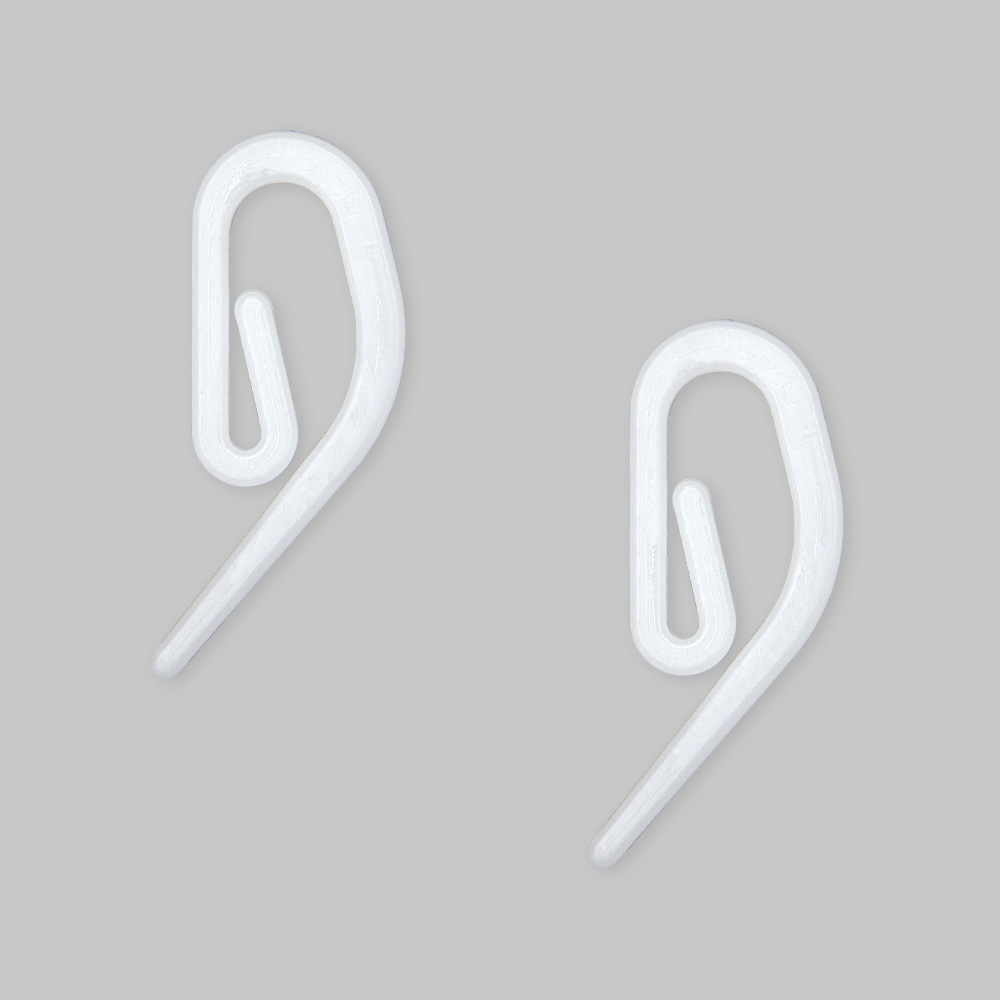 Крючок MirTex пластиковый УСИЛЕННЫЙ 008 белый "Улитка" (100 шт)