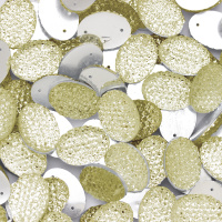 Стразы "зернистые" пришивные Овал 10*14 мм пластик белый (200 шт)