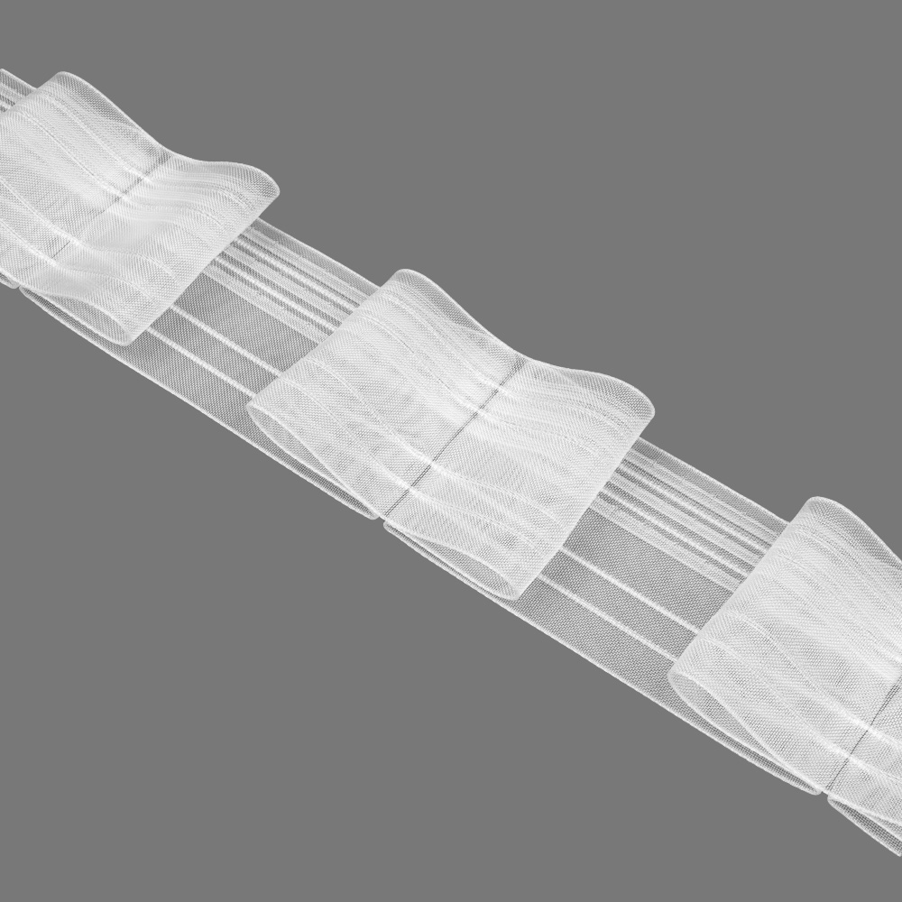 Шторная лента Банты 4421MP (1:2,5) Oz-is Premium прозрачная 8 см/50 м (3 кармана, корд-4 лески)