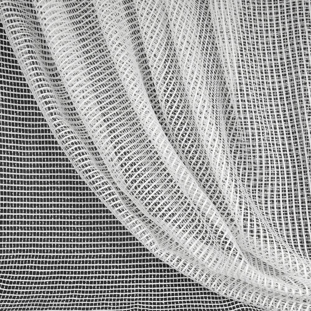 Готовая штора тюль лен (имитация) сетка однотонный 6125.1056 (565х270 см) белая