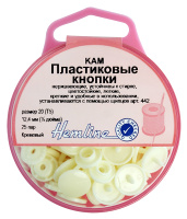 Кнопки пластиковые Hemline, 12,4 мм, цвет кремовый 443.CREA (1 блистер)