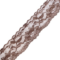 Кружево эластичное 2031-4 светло-коричневый, 6 см, (250 ярд)
