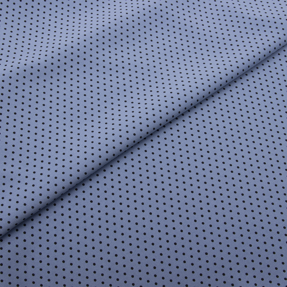 Ткань Софт НМ412.47 цвет синий принт горох 2 мм (105г/кв.м) 150см/±50м