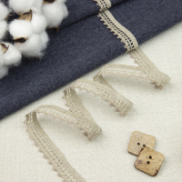 Кружево вязаное 60003 льняной (шир. 19 мм/50 м, 21% хлопок, 62% лен, 17% ПЭ)