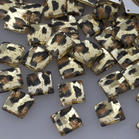 Стразы пришивные Квадрат 12*12 мм 40# леопард (100 шт)