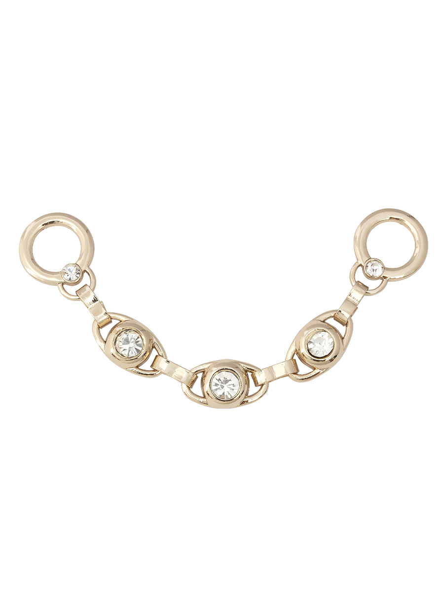 Украшение колье со стразами L4493 рус.золото (10 шт.)