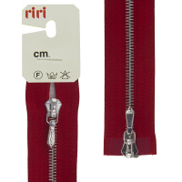 Молния металл Riri, ni, слайдер tropf, 4 мм, разъёмная двухзамковая, 100 см, цвет 2407, красный 3301