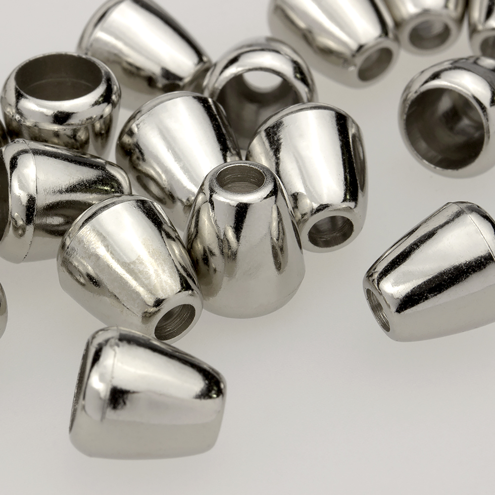 Концевик наконечник для шнура 4мм пластиковый 3321 никель (100 шт)