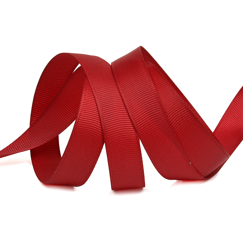 Лента репсовая 12 мм №260 бордовый (27,42 м)