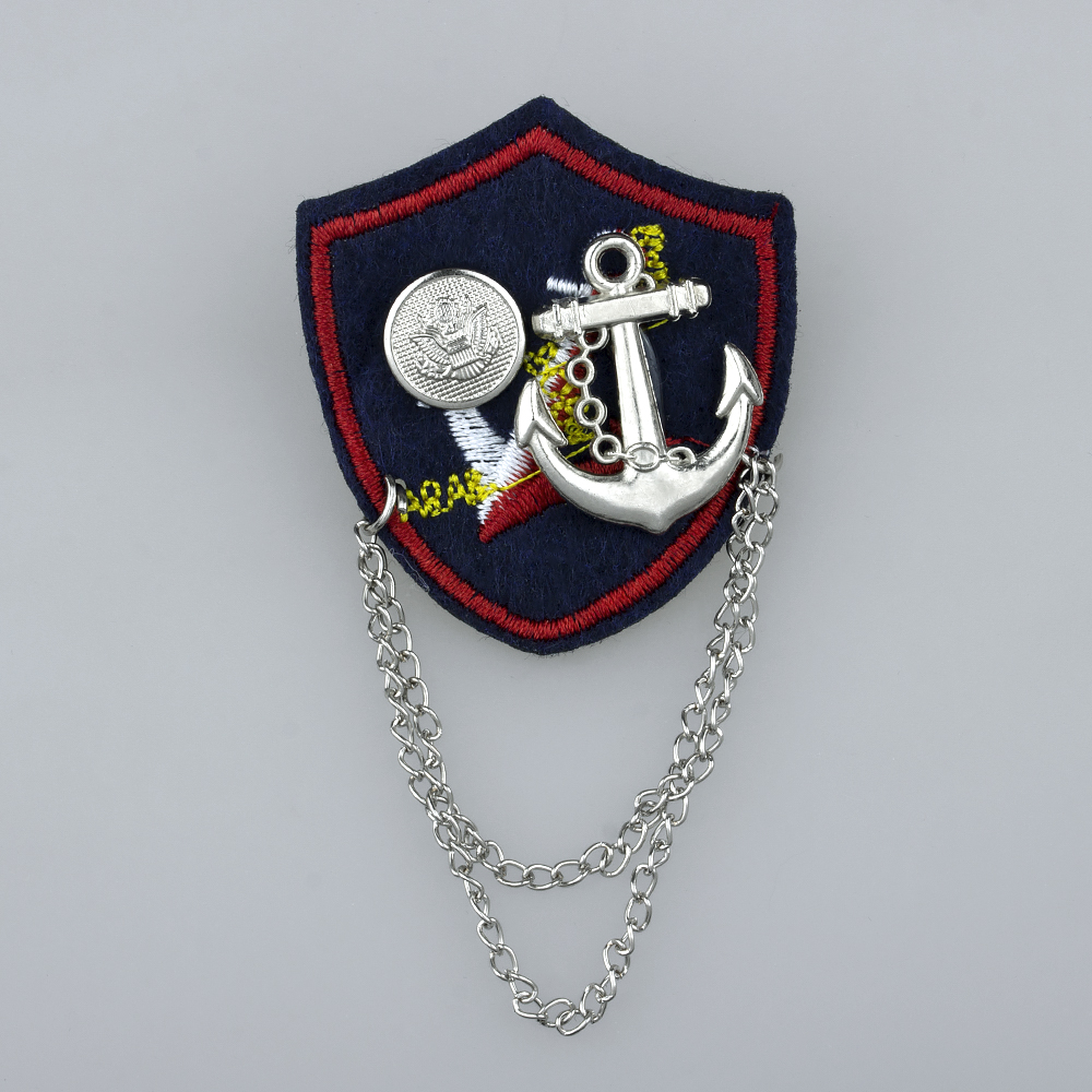 Аппликация на булавке A095-1 (НФ) темно-синий (5 шт)