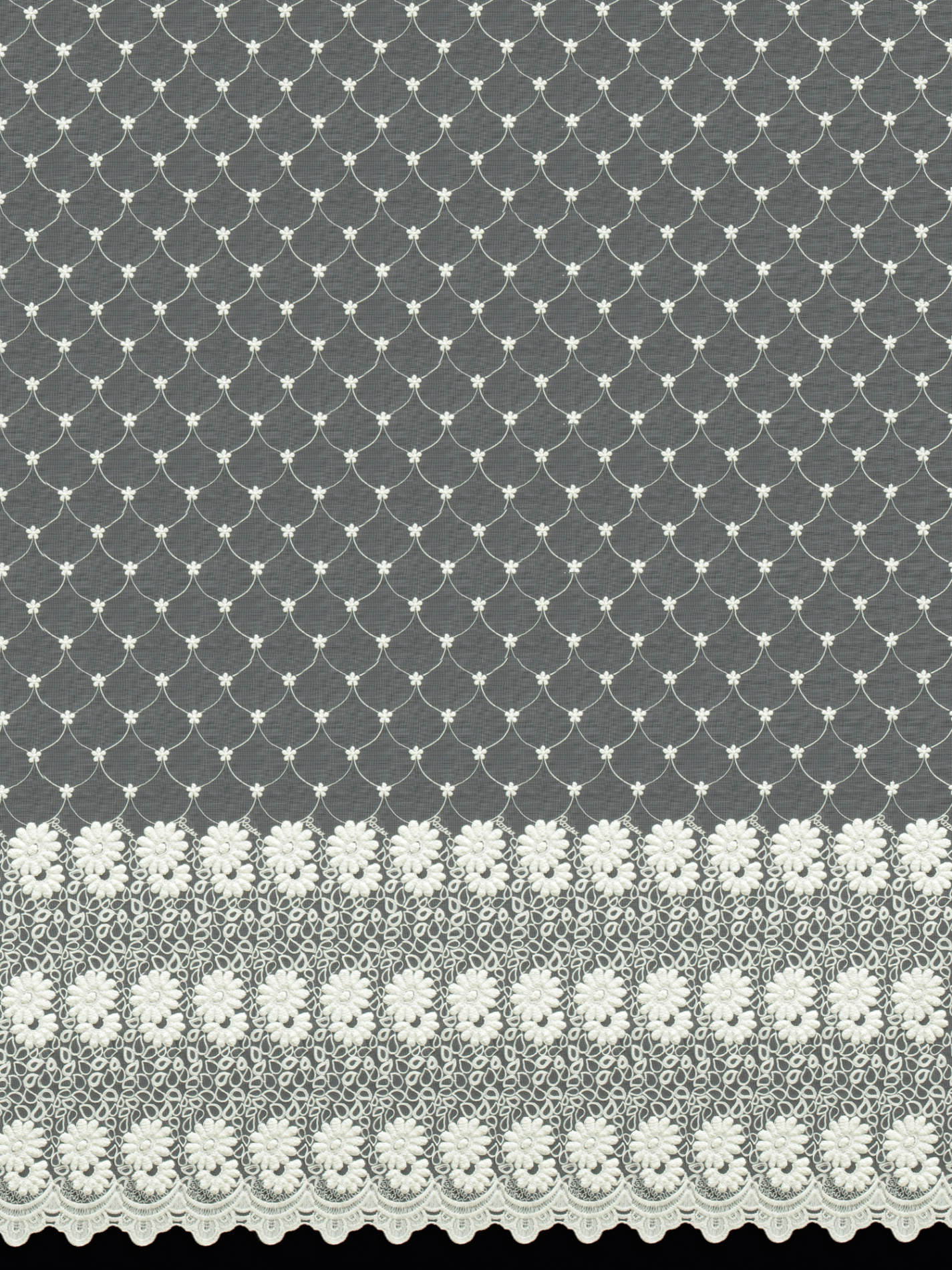 Микросетка с вышивкой высота 290 см (20м±) 12517 SANAL KREM SEDEF SIM V102