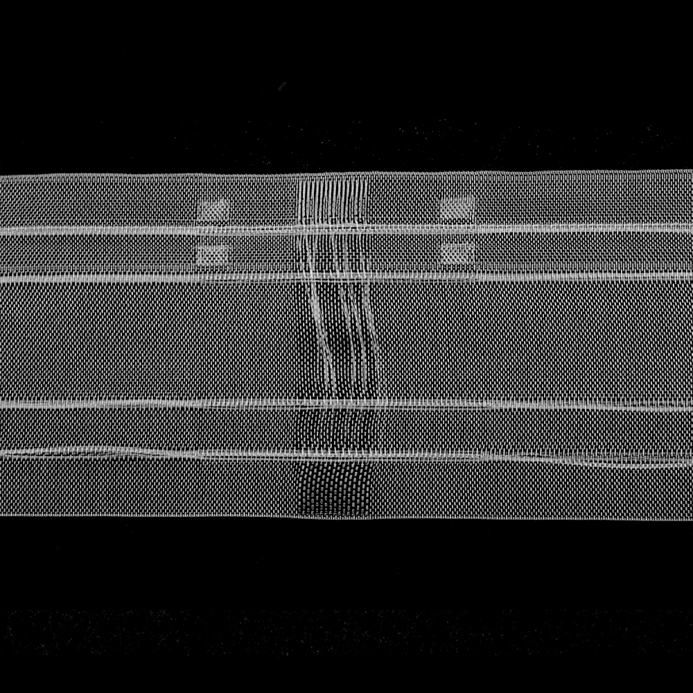 Шторная лента Bandex DYLAN P1 на трубу прозрачная (К=1:2, корд-4 шнура, труба и крючки) 10 см/50 м