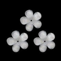 Украшение "цветок" 15 мм - 1 прозрачно-белый пластик (20 шт)