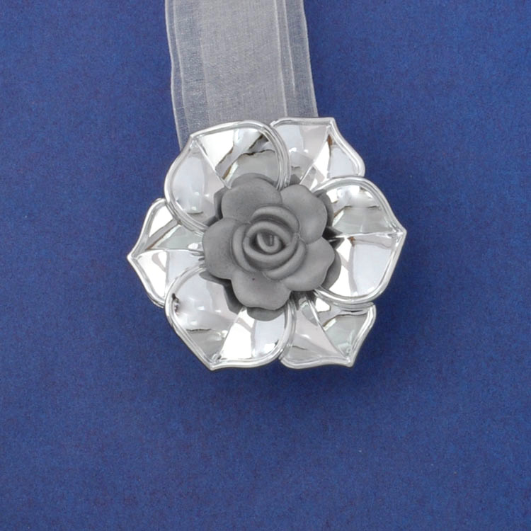 Магниты для штор "цветок" 12YKL16-1 серебро (уп. 2 шт.)