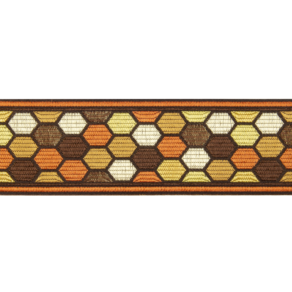 Текстильный бордюр YGH326-3 Mirtex кирпичный/коричневый/антик "Фантазия 2", ширина 6 см/±25 м