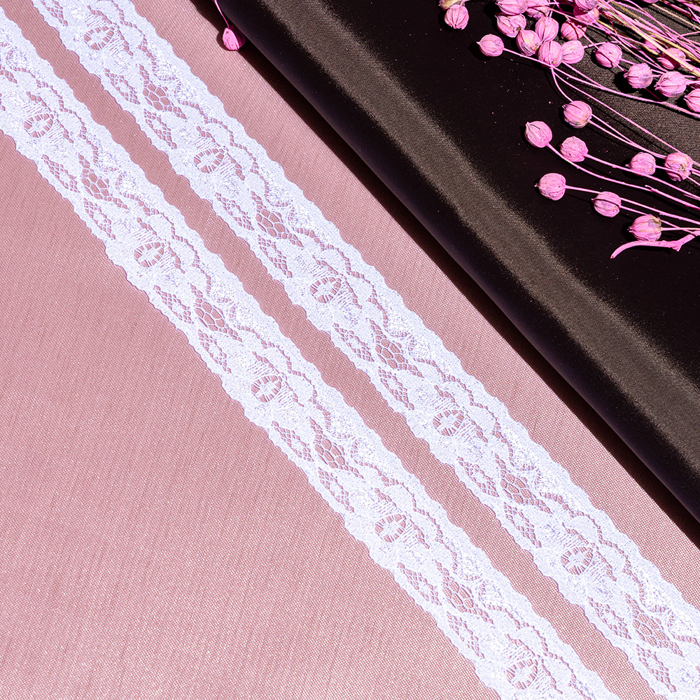 Кружево капроновое 203 белый, 2.1 см, (400 ярд)